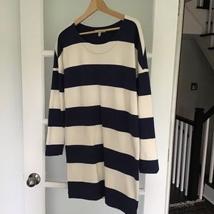 French fleece nautical stripe dress